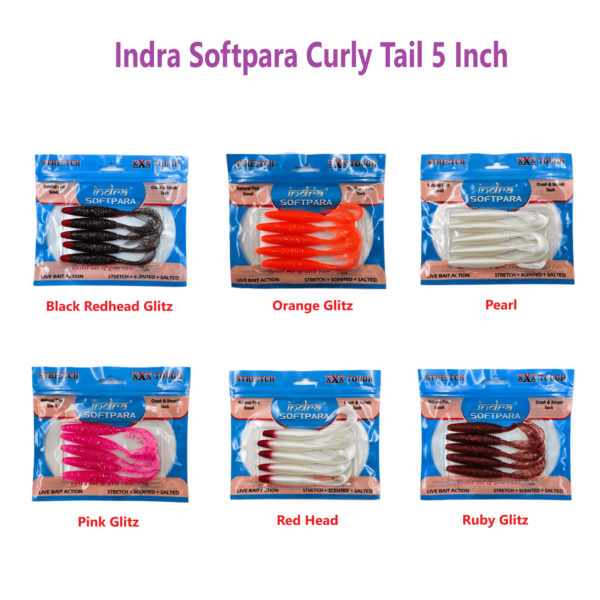 Indra Softpara Curly Tail 5 inch Soft Lures