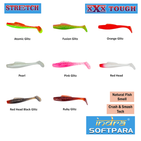 Indra Softpara Paddle Tail 4inch Soft Lures
