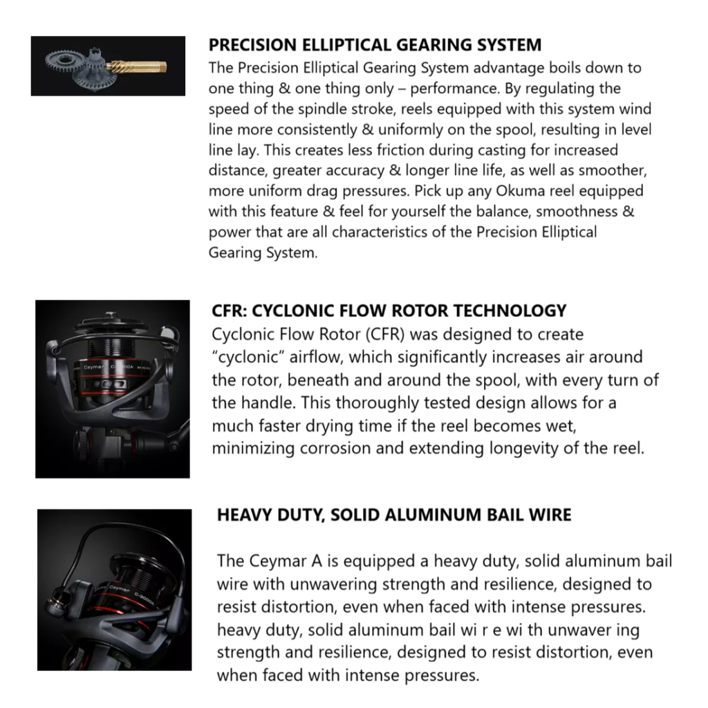 Okuma Ceymar A Spinning Reels Tech