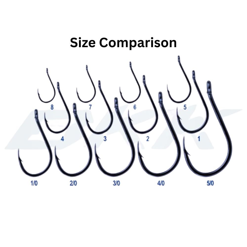 BKK Chinu-R Shark Hook Size Comparison