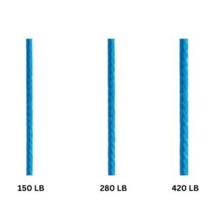BKK Hollow Core Assist Cord Size Comparison
