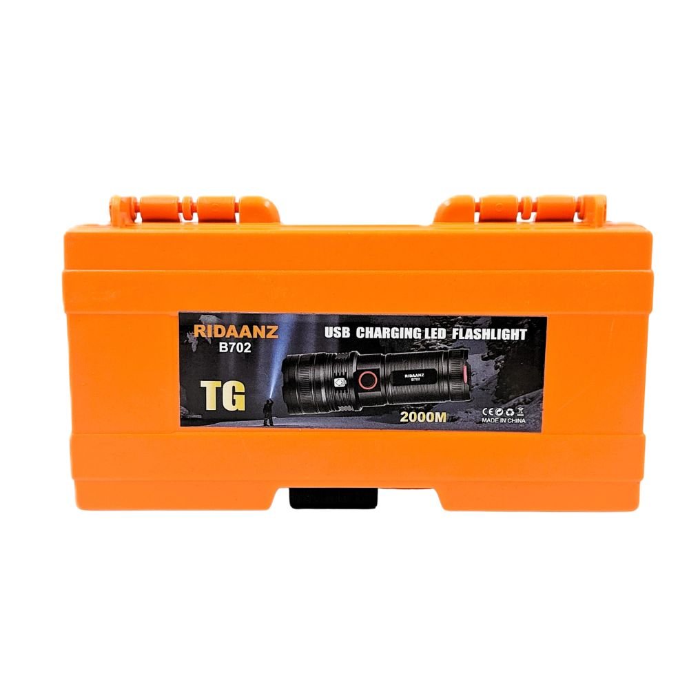 Ridaanz B702 Zoomable Laser LED 2000W Metal Torch Case Photo