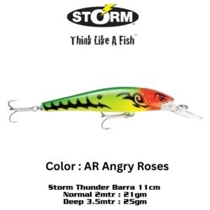 Storm Thunder Barra 11cm Hard Minnow Lure Color AR Angry Roses